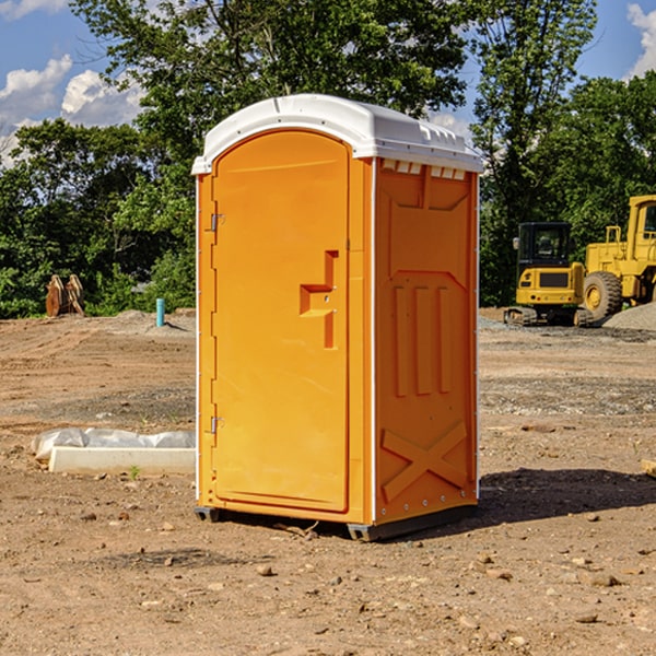 how often are the portable restrooms cleaned and serviced during a rental period in Embarrass MN